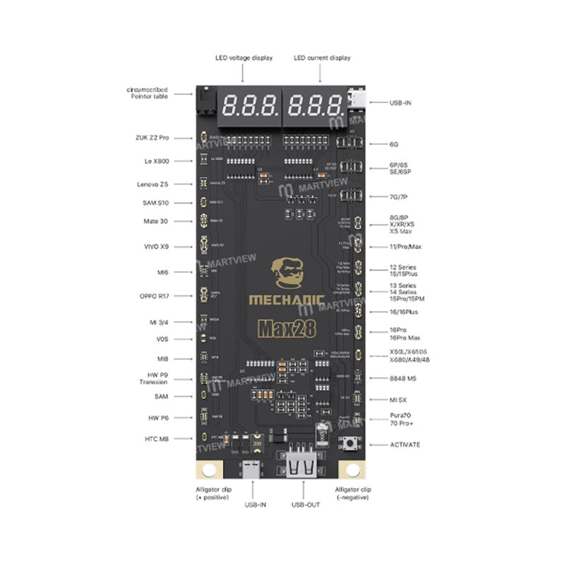 Mechanic Max 28 Battery Charging Activation Board (Up to iPhone 16 Serials)