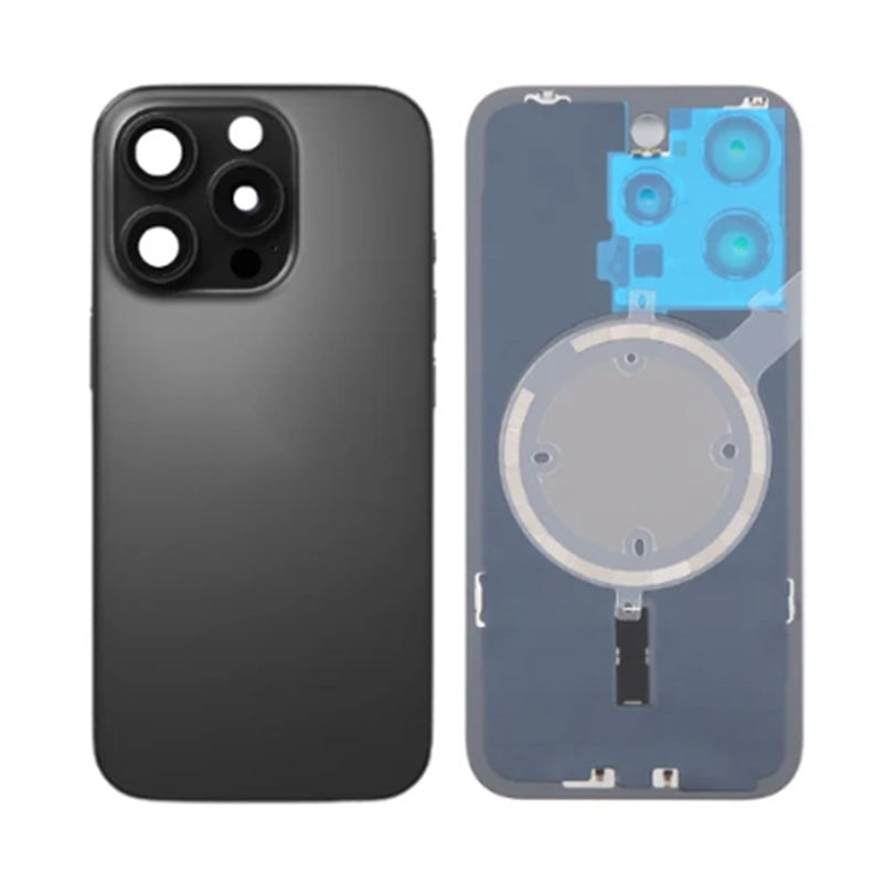 Back Panel with Magnet Black No Logo for iPhone 16Pro (Aftermarket Premium)
