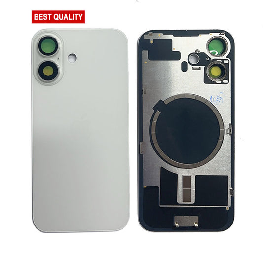 Back Panel with Magnet White No Logo for iPhone 16 (Best Aftermarket)