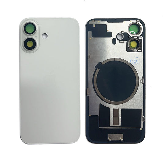 Back Panel with Magnet White No Logo for iPhone 16 (Aftermarket Premium)