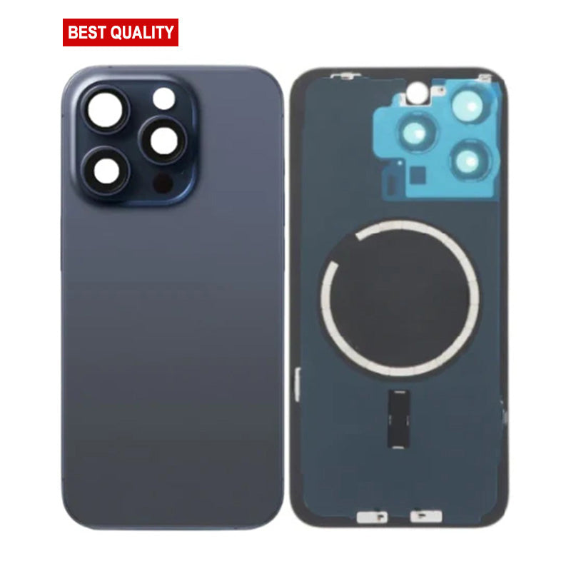 Back Panel with Magnet Blue No Logo for iPhone 15Pro Max (Best Aftermarket)