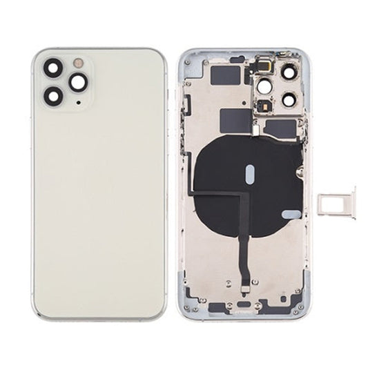 Back Housing With Power Flex White No Logo For iPhone 11Pro Max (Best Aftermarket)